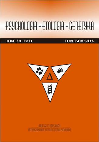 Psychologia-Etologia-Genetyka nr 28/2013 - Urszula Barańczuk, Bogdan Zawadzki: Temperament, poznawcza regulacja stanów afektywnych oraz poziom nastroju w zaburzeniu stresowym pourazowym