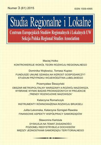 Studia Regionalne i Lokalne nr 3(61)/2015 - Julita Łukomska, Katarzyna Szmigiel-Rawska: Finansowe aspekty wspólpracy samorządów