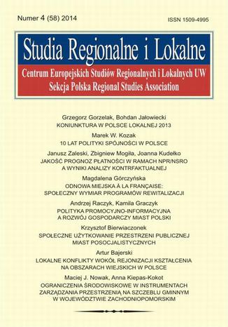Studia Regionalne i Lokalne nr 4(58)2014 - Andrzej Raczyk, Kamila Graczyk: Polityka promocyjno-informacyjna a rozwój gospodarczy miast Polski