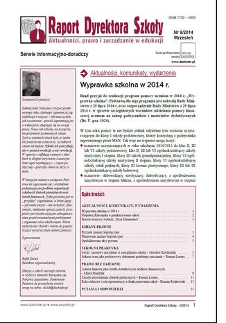 Raport Dyrektora Szkoły on-line nr.9/2014