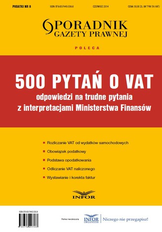 500 pytań o VAT - odpowiedzi z interpretacjami MF