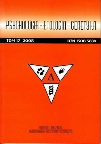 Psychologia-Etologia-Genetyka nr 17/2008