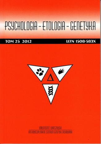 Psychologia-Etologia-Genetyka nr 25/2012
