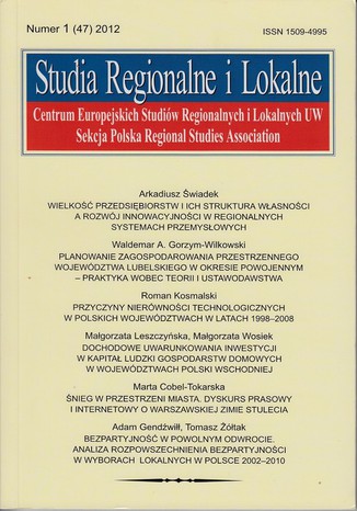 Studia Regionalne i Lokalne nr 1(47)/2012